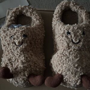 Cute Fuzzy Slippers with Smiley Faces